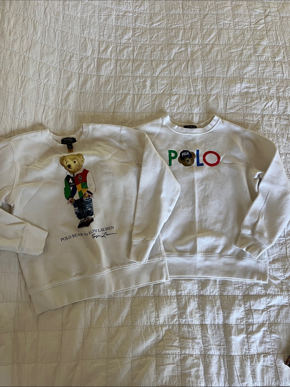 Ralph Lauren polo bear sweatshirt kids size 10/12 M set of 2